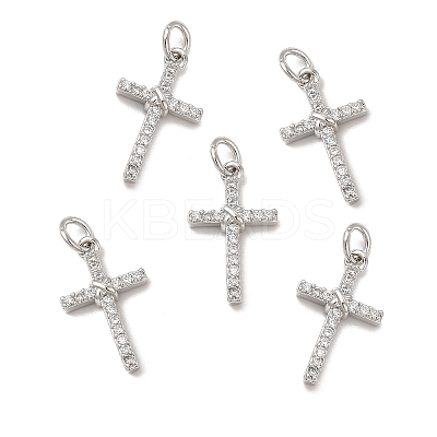 Brass Micro Pave Cubic Zirconia Pendants KK-E068-VB251-1