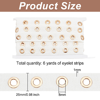 1 Strand Cotton Cords with Golden Color Plated Brass Eyelets DIY-WH0304-640-1