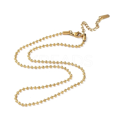 Ion Plating(IP) 304 Stainless Steel Ball Chain Necklace NJEW-D045-03G-1