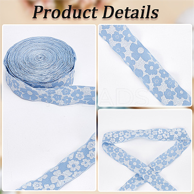 Flower Polyester Ribbons SRIB-WH20020-053A-03-1