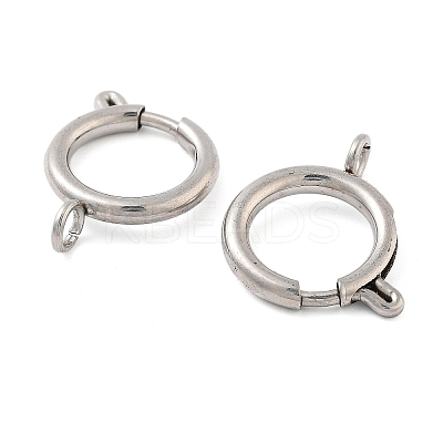 Non-Tarnish 304 Stainless Steel Spring Ring Clasps STAS-E104-09D-P-1