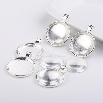 25mm Transparent Clear Domed Glass Cabochon Cover for Alloy Photo Pendant Making DIY-F007-14S-RS-1