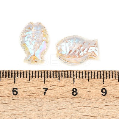 Electroplate and Golden Metal Enlaced Glass Beads EGLA-T029-01A-1