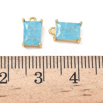 Brass Crushed Ice Cut Cubic Zirconia Pendants KK-D024-25B-G-1