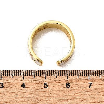 Brass Enamel Cuff Rings RJEW-P166-05G-02-1