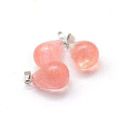 Teardrop Natural & Synthetic Mixed Stone Pendants G-Q435-M-1