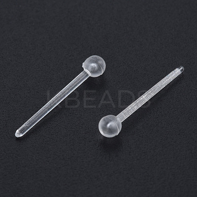 Plastic Tiny Ball Stud Earrings EJEW-N022-01A-1