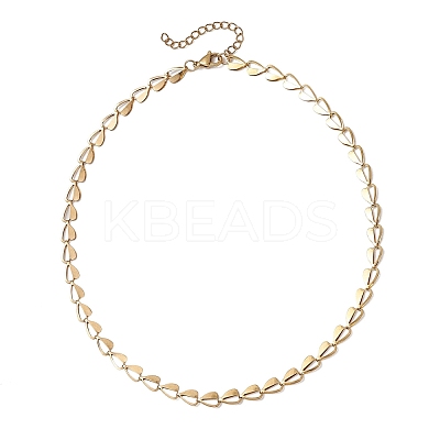 2Pcs 2 Colors 304 Stainless Steel Heart Link Chain Necklaces for Women NJEW-JN05898-1