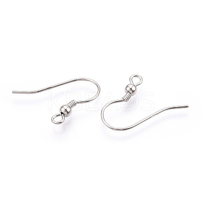 Anti-Tarnish Rhodium Plated 925 Sterling Silver French Hooks with Coil and Ball STER-T007-121P-1