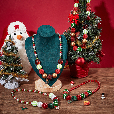 4Pcs 4 Styles ABS Plastic Pearl & Acrylic & Resin Beaded Necklaces Set NJEW-AB00010-1