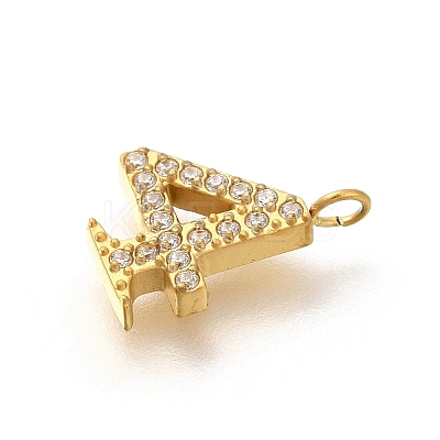 Ion Plating(IP) 304 Stainless Steel Micro Pave Cubic Zirconia Pendants STAS-H228-01G-04-1