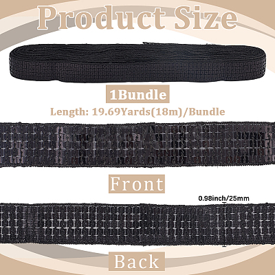Polyester with PVC Paillette Lace Trim Ribbon OCOR-WH20050-015A-1