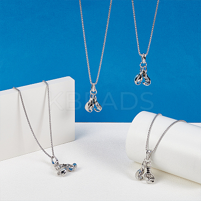 4Pcs Alloy Gloves Pendant Necklaces NJEW-UN0001-62AS-1