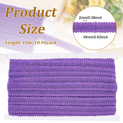 Polyester Braided Lace Trim OCOR-WH0074-92E-1