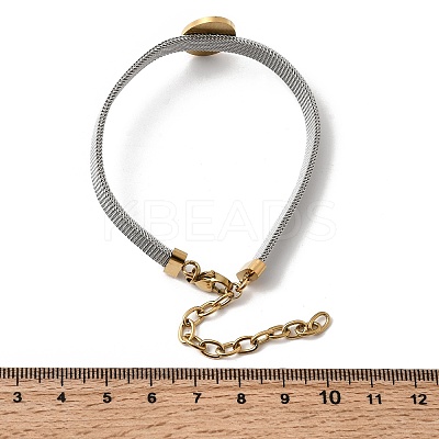 304 Stainless Steel Virgin Mary Bangles for Women BJEW-K295-01B-GP-1