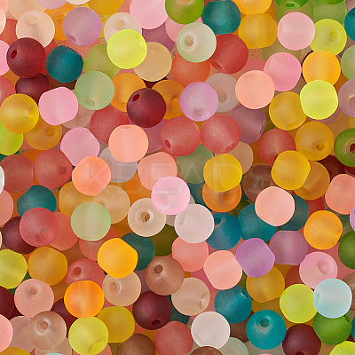 Transparent Frosted Glass Beads FGLA-TA0001-01-6mm-1