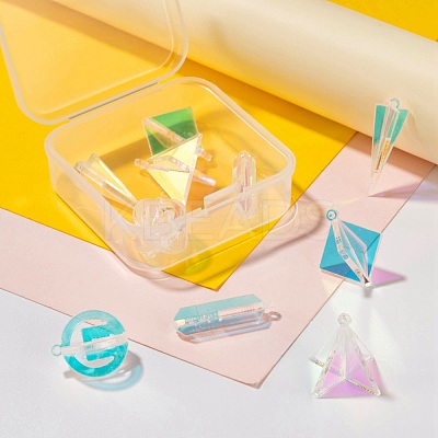 10Pcs 5 Style Transparent Acrylic Pendants KY-LS0001-07-1