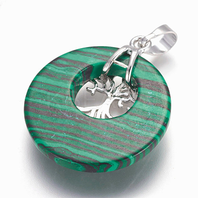 Synthetic Malachite Pendants G-F573-C01-1