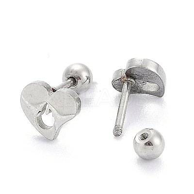 Tarnish Resistant 201 Stainless Steel Barbell Cartilage Earrings LS-EJEW-R147-36-1