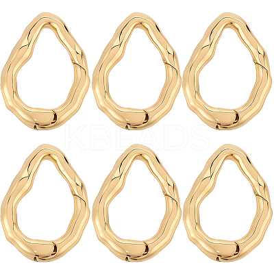 6Pcs Brass Spring Gate Clasps FIND-SC0020-67D-1