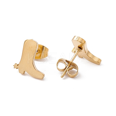 304 Stainless Steel Boot Shape Stud Earrings for Men Women EJEW-E163-11G-1