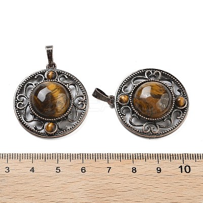 Natural Tiger Eye Pendants G-Q158-03A-R11-1
