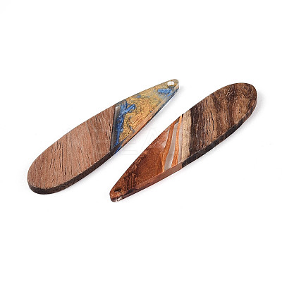 Opaque Resin & Walnut Wood Pendants RESI-T060-56M-1