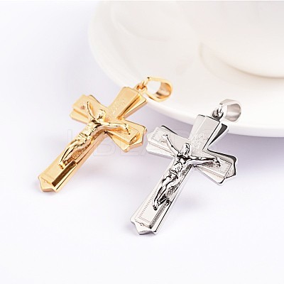 Easter Theme Crucifix Cross 304 Stainless Steel Pendants STAS-N080-07-1