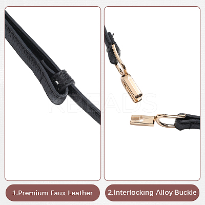 2Pcs 2 Colors PU Leather Waist Belt with Alloy Buckles AJEW-GF0010-73-1