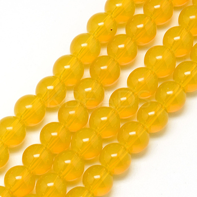 Baking Paint Glass Beads Strands X-DGLA-Q023-8mm-DB29-1
