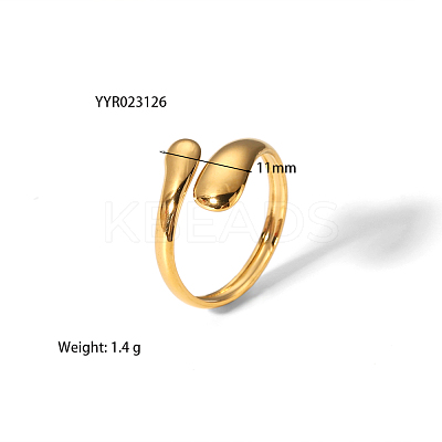 Simple and Elegant 304 Stainless Steel Snake Cuff Rings LS-IR8532-1