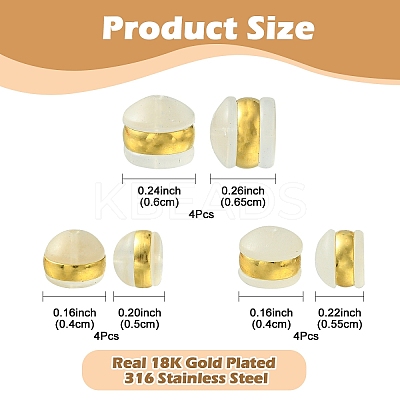 12Pcs 3 Size TPE Plastic Ear Nuts KY-YW0001-53-1