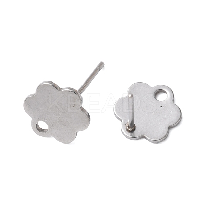 16Pcs 2 Colors 201 Stainless Steel Stud Earring Findings with Hole EJEW-FS0001-20-1