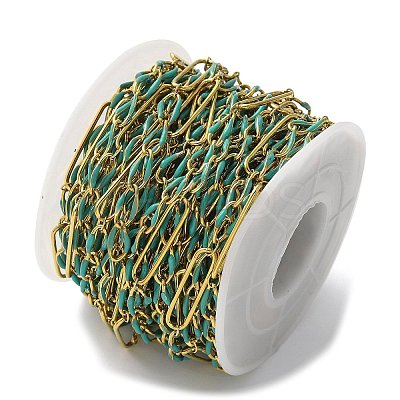 304 Stainless Steel Enamel Figaro Chains CHS-U003-02G-08-1