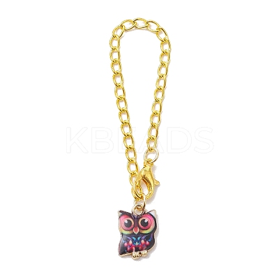 Owl Alloy Pendants Decorations HJEW-JM01865-1