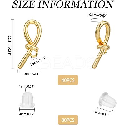 40Pcs Alloy Stud Earring Findings FIND-FH0005-75-1