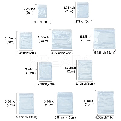 40Pcs 10 Styles PVC Anti Oxidation Resealable Bags AJEW-FS0001-40B-1