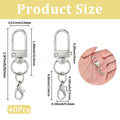 40Pcs Zinc Alloy Swivel Clasps FIND-SP0004-28P-1