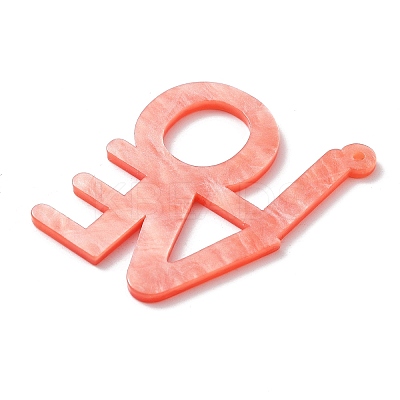 Valentine's Day Theme Acrylic Pendant OACR-H032-04B-1