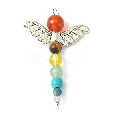 Chakra Gemstone Pendants PALLOY-TA00073-1