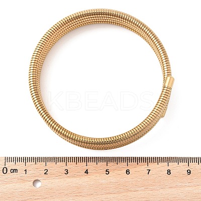 304 Stainless Steel Spring Multi-strand Bangles for Women BJEW-Z086-01G-02-1