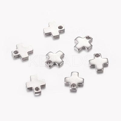 Tarnish Resistant 201 Stainless Steel Stamping Blank Tag Tiny Cross Charms STAS-Q072-1