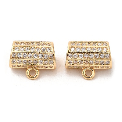 Plating Brass Micro Pave Cubic Zirconia Pendants KK-B074-60G-1