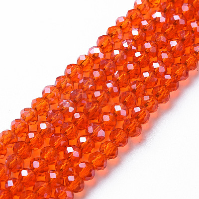 Electroplate Glass Beads Strands EGLA-T025-01A-1