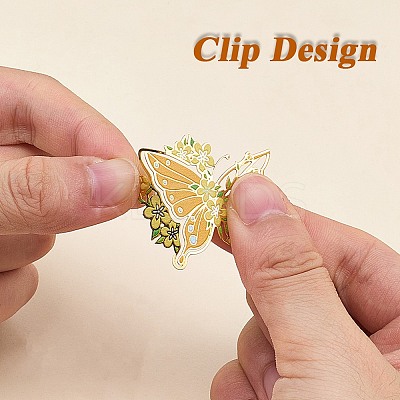 4Pcs Butterfly Brass Bookmarks AJEW-WH20054-145-1