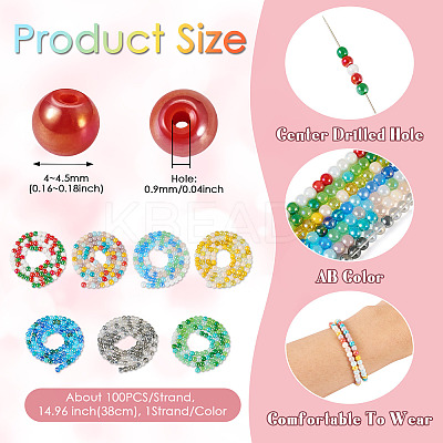 7 Strands 7 Colors Electroplate Glass Beads Strands GLAA-TA0001-72-1