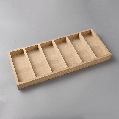 6 Grids Wood Glasses Organizer Display Trays AJEW-WH0696-097A-1