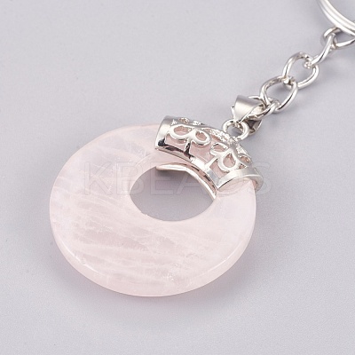 Natural Rose Quartz Keychain KEYC-P041-D16-1