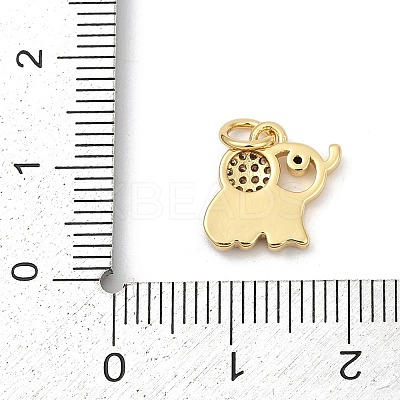 Brass Pave Cubic Zirconia with Enamel Pendants KK-U062-37G-01-1