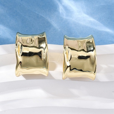 Brass C-Shaped Stud Earrings EJEW-R025-37G-1